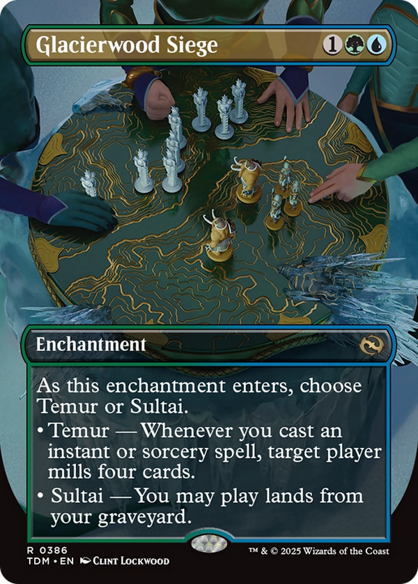 Glacierwood Siege (Borderless) (TDM-386) - Tarkir: Dragonstorm: (enchantment) Foil