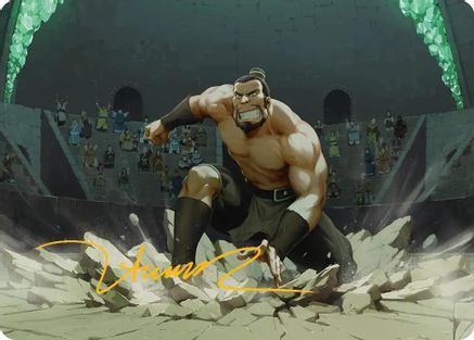 The Boulder, Ready to Rumble Art Card (Gold-Stamped Signature) (ASTLA-013) - Art Series: Avatar: The Last Airbender