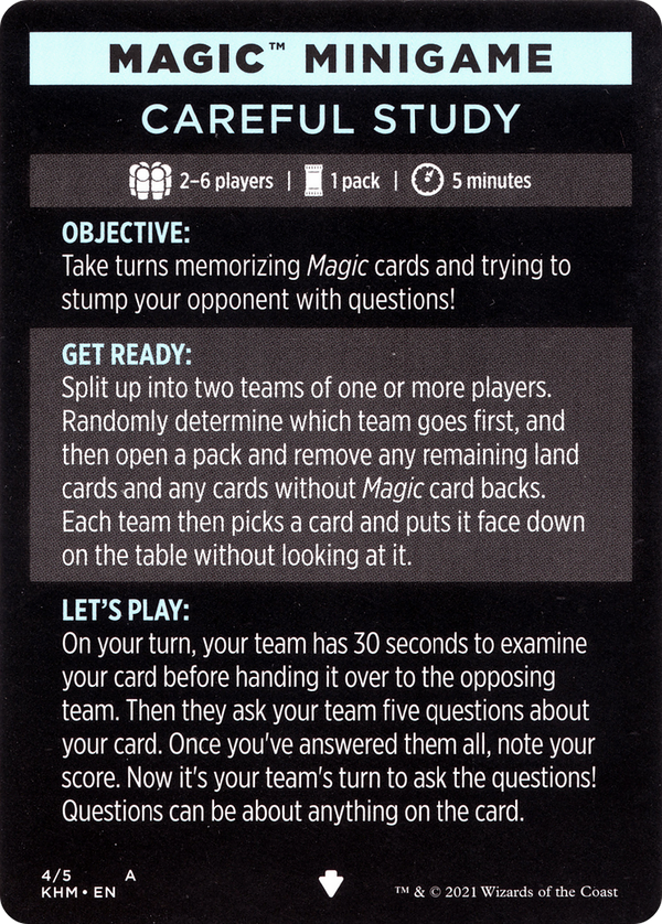 Careful Study (minigame) // Careful Study (cont'd) (MKHM-004) - Kaldheim Minigames