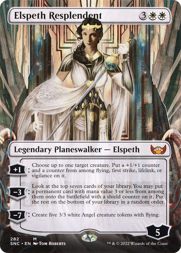 Elspeth Resplendent (Borderless) (SNC-282) - Streets of New Capenna Foil