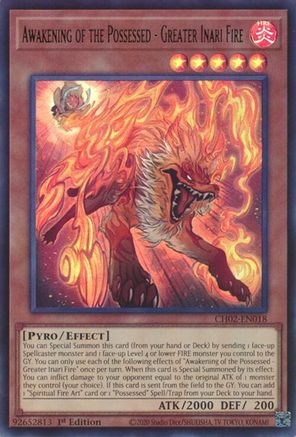 Awakening of the Possessed - Greater Inari Fire (CH02-EN018) - THE CHRONICLES DECK: Spirit Charmers (All-Foil Edition) 1st Edition