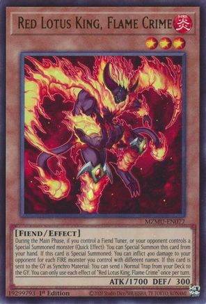 Red Lotus King, Flame Crime (MZMU-EN077) - Maze of Muertos 1st Edition