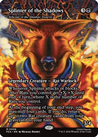 Splinter of the Shadows - Ashcoat of the Shadow Swarm (Borderless) (PZA-006) - Teenage Mutant Ninja Turtles Eternal-Legal