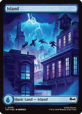 Island (0306) (Surge Foil) (TMT-306) - Teenage Mutant Ninja Turtles Foil