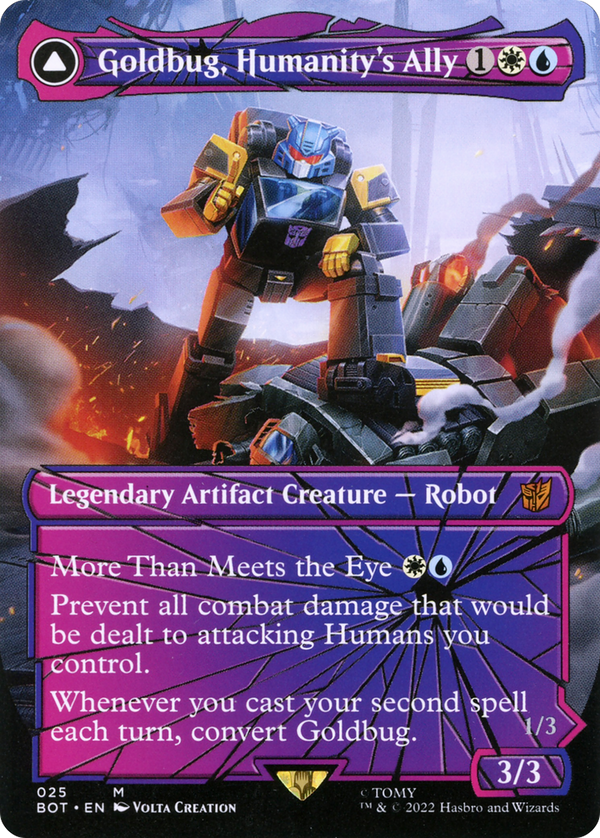Goldbug, Humanity's Ally (Shattered Glass) (BOT-025) - Transformers: (shatteredglass, convertdfc) (Borderless)