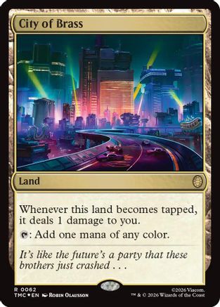 City of Brass (Surge Foil) (TMC-062) - Commander: Teenage Mutant Ninja Turtles Foil