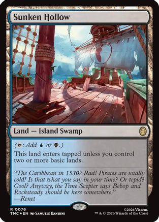 Sunken Hollow (Surge Foil) (TMC-076) - Commander: Teenage Mutant Ninja Turtles Foil
