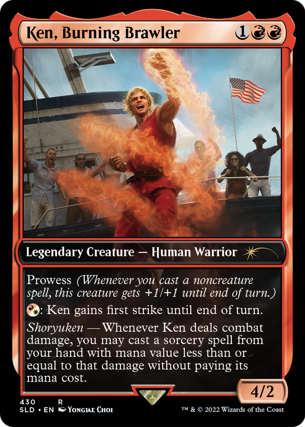 Ken, Burning Brawler (SLD-430) - Secret Lair Drop / Ken, Burning Brawler Foil