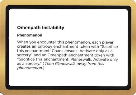 Omenpath Instability (Black Lotus Unknown Planechase) (OVER-) - Oversize Cards