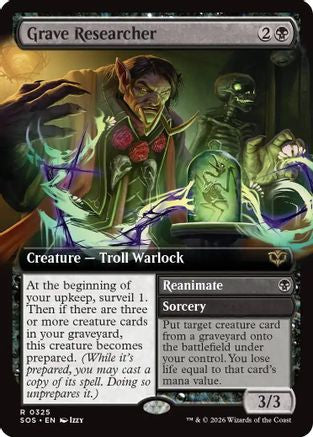 Grave Researcher (Extended Art) (SOS-325) - Secrets of Strixhaven