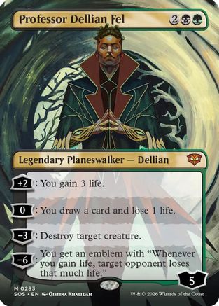 Professor Dellian Fel (Borderless) (SOS-283) - Secrets of Strixhaven Foil
