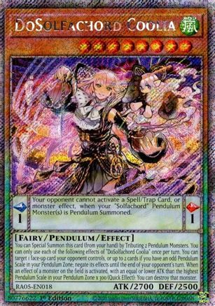 DoSolfachord Coolia (Platinum Secret Rare) (RA05-EN018) - Rarity Collection 5 1st Edition