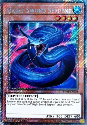 Night Sword Serpent (Platinum Secret Rare) (RA05-EN020) - Rarity Collection 5 1st Edition