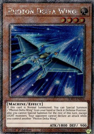 Photon Delta Wing (Platinum Secret Rare) (RA05-EN026) - Rarity Collection 5 1st Edition