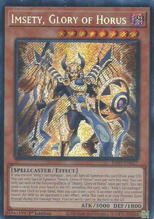 Imsety, Glory of Horus (Secret Rare) (RA05-EN027) - Rarity Collection 5 1st Edition