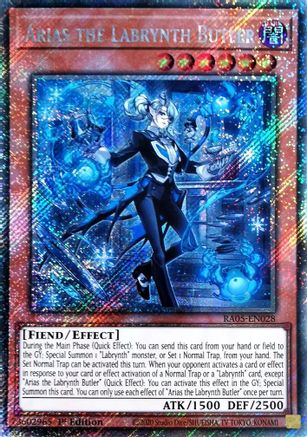 Arias the Labrynth Butler (Platinum Secret Rare) (RA05-EN028) - Rarity Collection 5 1st Edition