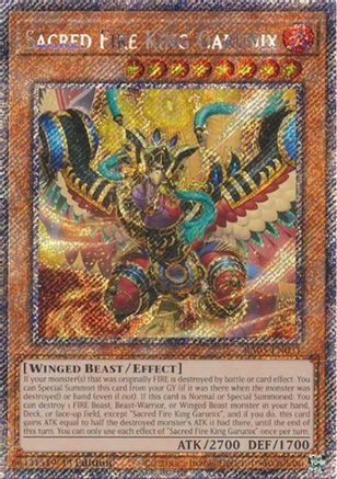 Sacred Fire King Garunix (Platinum Secret Rare) (RA05-EN031) - Rarity Collection 5 1st Edition