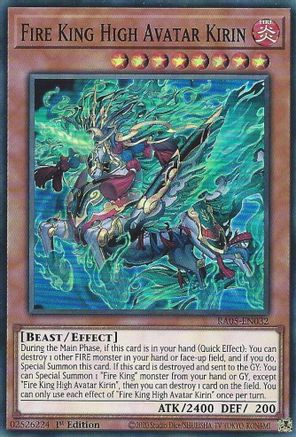 Fire King High Avatar Kirin (RA05-EN032) - Rarity Collection 5 1st Edition