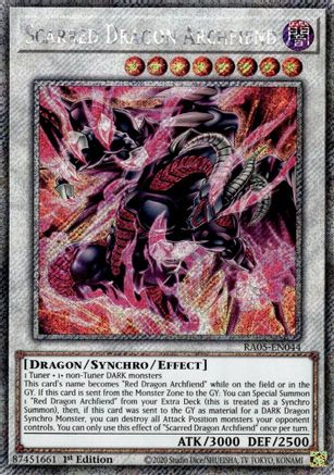 Scarred Dragon Archfiend (Platinum Secret Rare) (RA05-EN044) - Rarity Collection 5 1st Edition