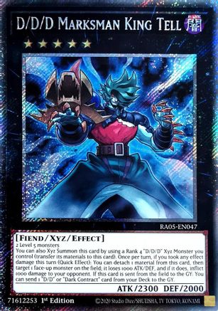 D/D/D Marksman King Tell (Platinum Secret Rare) (RA05-EN047) - Rarity Collection 5 1st Edition