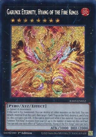 Garunix Eternity, Hyang of the Fire Kings (Secret Rare) (RA05-EN052) - Rarity Collection 5 1st Edition