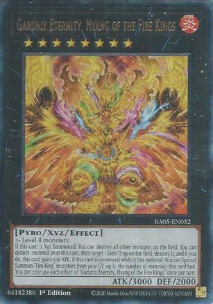 Garunix Eternity, Hyang of the Fire Kings (Ultimate Rare) (RA05-EN052) - Rarity Collection 5 1st Edition