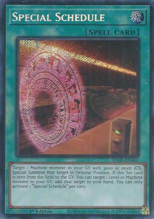 Special Schedule (Secret Rare) (RA05-EN060) - Rarity Collection 5 1st Edition