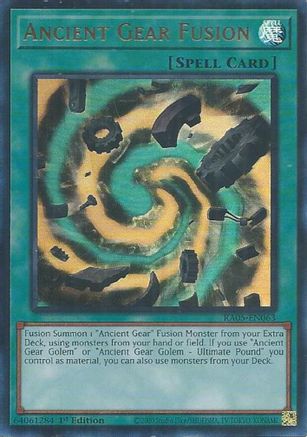 Ancient Gear Fusion (Ultra Rare) (RA05-EN063) - Rarity Collection 5 1st Edition