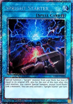 Spright Starter (Platinum Secret Rare) (RA05-EN068) - Rarity Collection 5 1st Edition