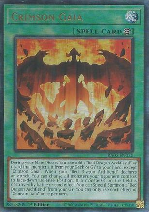 Crimson Gaia (Ultimate Rare) (RA05-EN070) - Rarity Collection 5 1st Edition
