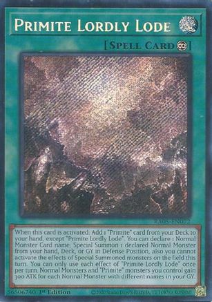 Primite Lordly Lode (Secret Rare) (RA05-EN072) - Rarity Collection 5 1st Edition