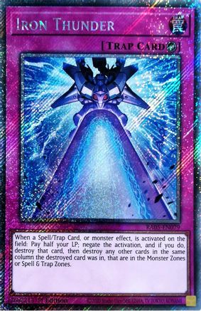 Iron Thunder (Platinum Secret Rare) (RA05-EN079) - Rarity Collection 5 1st Edition