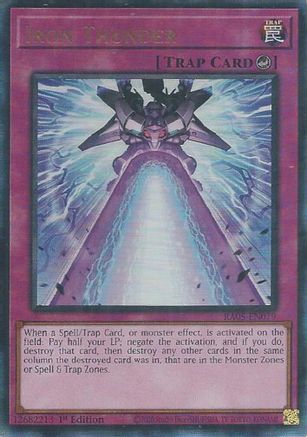 Iron Thunder (Ultimate Rare) (RA05-EN079) - Rarity Collection 5 1st Edition