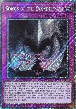 Songs of the Dominators (Platinum Secret Rare) (RA05-EN081) - Rarity Collection 5 1st Edition