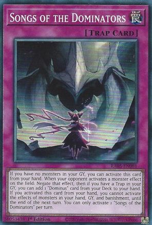 Songs of the Dominators (RA05-EN081) - Rarity Collection 5 1st Edition
