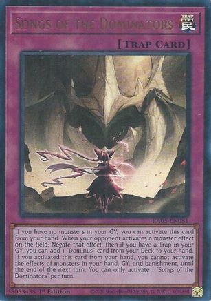 Songs of the Dominators (Ultra Rare) (RA05-EN081) - Rarity Collection 5 1st Edition