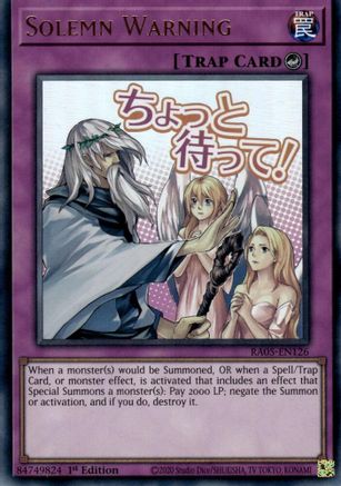 Solemn Warning (RA05-EN126) - Rarity Collection 5 1st Edition