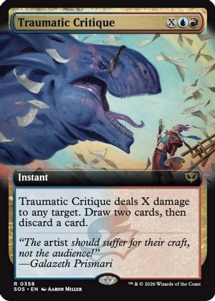 Traumatic Critique (Extended Art) (SOS-358) - Secrets of Strixhaven Foil