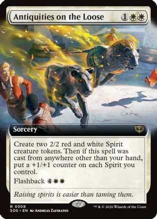 Antiquities on the Loose (Extended Art) (SOS-308) - Secrets of Strixhaven