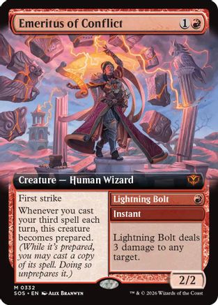 Emeritus of Conflict (Extended Art) (SOS-332) - Secrets of Strixhaven Foil