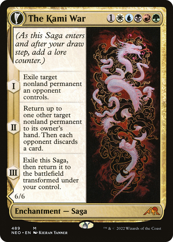 The Kami War (Extended Art) (NEO-489) - Kamigawa: Neon Dynasty: (Extended Art, fandfc, enchantment) Foil