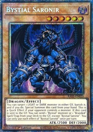 Bystial Saronir (Starlight Rare) (RA05-EN023) - Rarity Collection 5 1st Edition