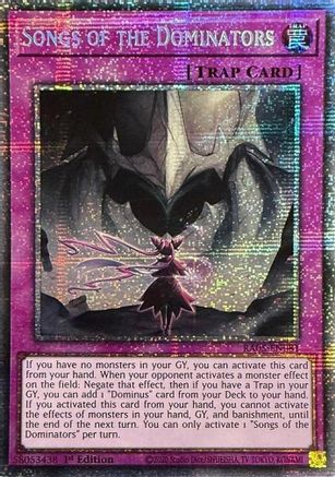 Songs of the Dominators (Starlight Rare) (RA05-EN081) - Rarity Collection 5 1st Edition