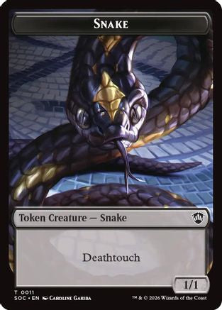 Snake // Zombie Double-Sided Token (SOC-11 // 12) - Commander: Secrets of Strixhaven Foil