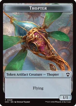 Thopter // Fractal (0004) Double-Sided Token (SOC-28 // 4) - Commander: Secrets of Strixhaven