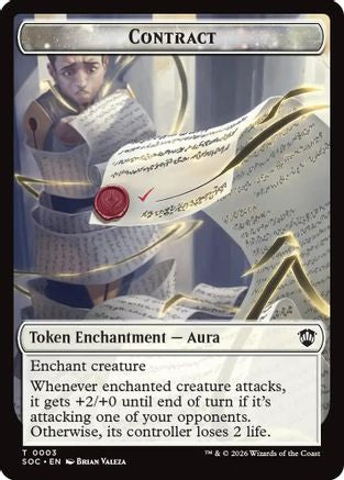Contract // Pegasus Double-Sided Token (SOC-3 // 5) - Commander: Secrets of Strixhaven Foil