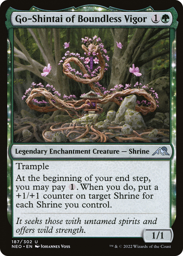 Go-Shintai of Boundless Vigor (NEO-187) - Kamigawa: Neon Dynasty: (enchantment) Foil