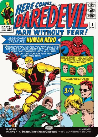 Daredevil, Man Without Fear (Borderless) (0398) (MSH-398) - Marvel Super Heroes Foil