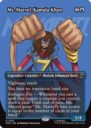 Ms. Marvel, Kamala Khan (Borderless) (MSH-361) - Marvel Super Heroes Foil