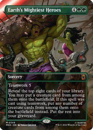 Earth's Mightiest Heroes (Borderless) (MSH-349) - Marvel Super Heroes Foil